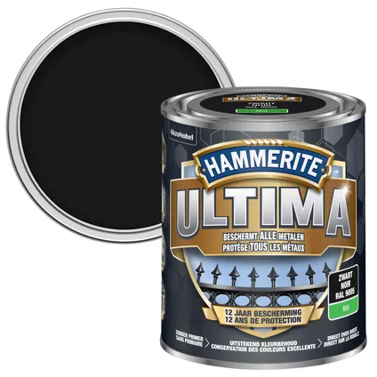 Laque métal Hammerite Ultima noir mat 750ml