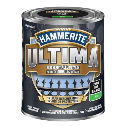 Hammerite metaallak Ultima zwart mat 750ml 2