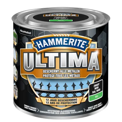 Laque métal Hammerite Ultima noir mat 250ml 2