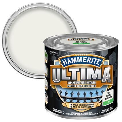 Laque métal Hammerite Ultima blanc mat 250ml