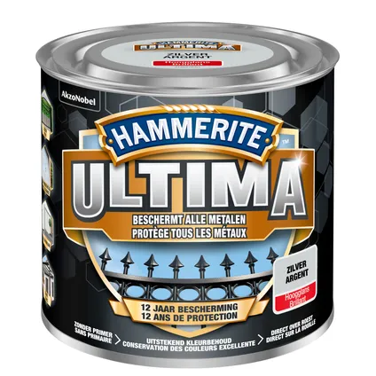 Hammerite metaallak Ultima zilver 250ml 2