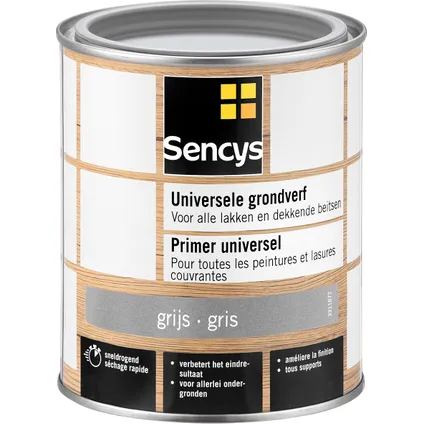 Sencys universele grondverf grijs 750ml 2