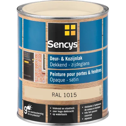 Sencys deur- en kozijnlak zijdeglans RAL1015 0,75L 2