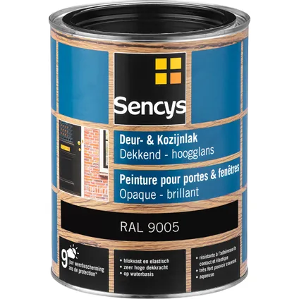 Sencys deur- en kozijnlak hooglans RAL9005 2,5L 2