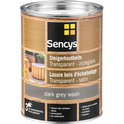 Vernis pour bois d'échafaudage Sencys transparent dark grey wash 2,5l 2