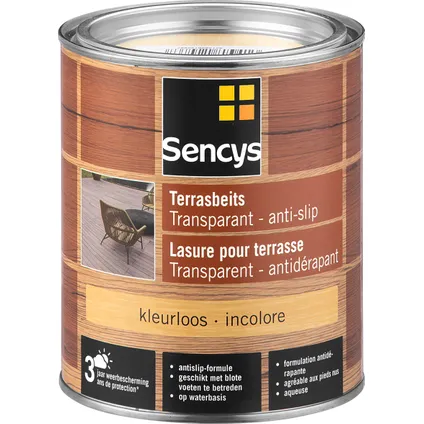 Sencys terrasbeits anti-slip kleurloos 750ml 2