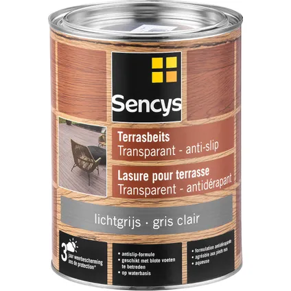 Sencys terrasbeits anti-slip lichtgrijs 2,5L 2