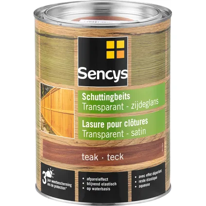 Sencys schuttingbeits transparant teak 2,5L 2