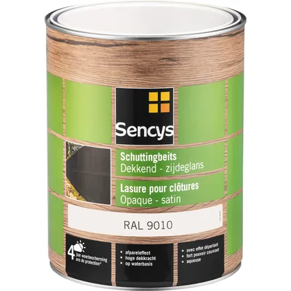 Lasure pour clôture Sencys opaque RAL9010 5L 2