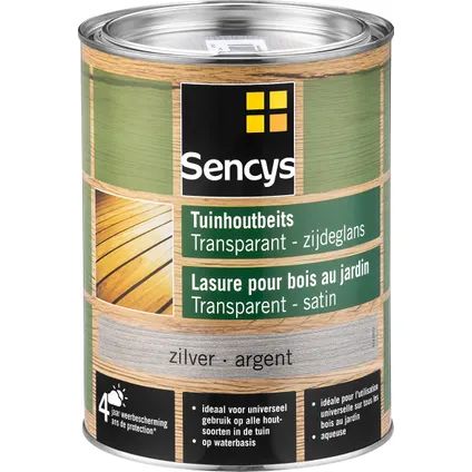 Sencys tuinhoutbeits semi-transparant metal silver 2,5L 2