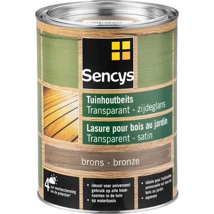 Sencys tuinhoutbeits semi-transparant metal bronze 2,5L 2