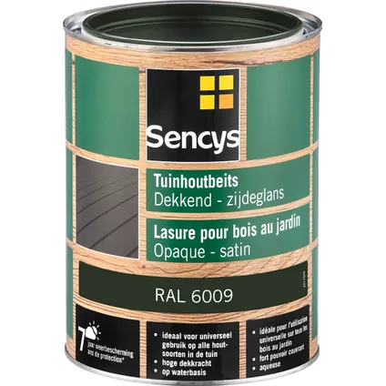 Lasure bois de jardin Sencys opaque satin RAL6009 2,5L 2