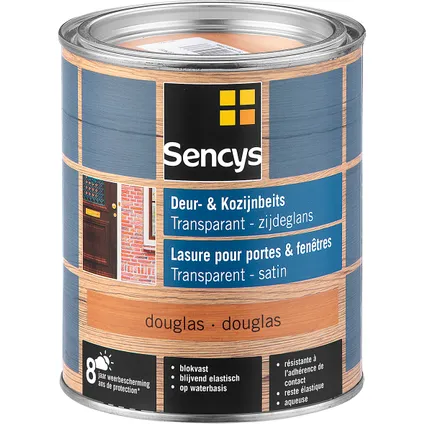 Lasure Sencys pour portes et fenêtres semi-transparent satin Douglas 0,75L 2