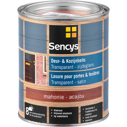 Sencys beits ramen en deuren semi-transparant zijdeglans mahonie 0,75L 2