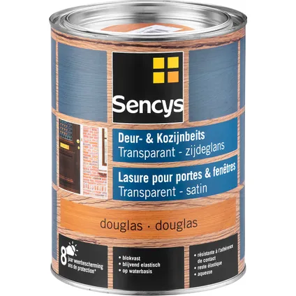 Lasure Sencys pour portes et fenêtres semi-transparent satin Douglas 2,5L 2