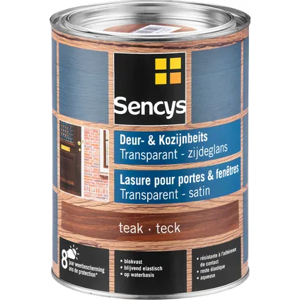 Sencys beits ramen en deuren semi-transparant zijdeglans teak 2,5L 2