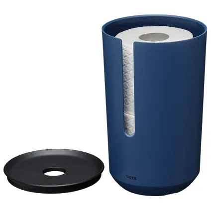 Porte-rouleaux papier toilette de réserve Tiger Tess avec couvercle à poser bleu/noir 3