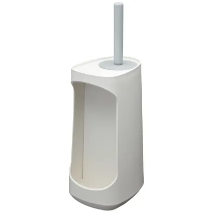 Tiger Tess toiletborstelhouder met opbergfunctie vrijstaand en Swoop® borstel flexibel wit/lichtgrijs 3