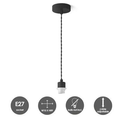 Home Sweet Home hanglamp Armis mat zwart ⌀10cm E27 4