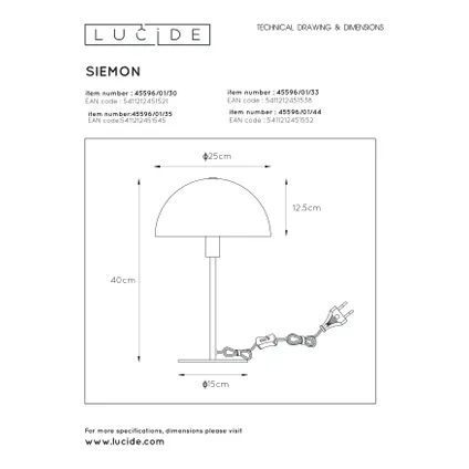 Lucide tafellamp Siemon donkergroen Ø25cm E14 5