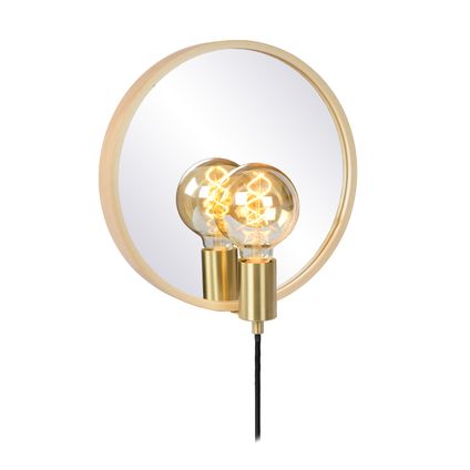 Lucide wandlamp Reflex hout en goud E27