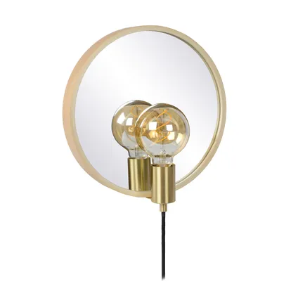 Lucide wandlamp Reflex hout en goud E27 2
