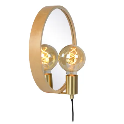Lucide wandlamp Reflex hout en goud E27 4