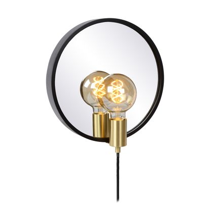Lucide wandlamp Reflex zwart en goud E27