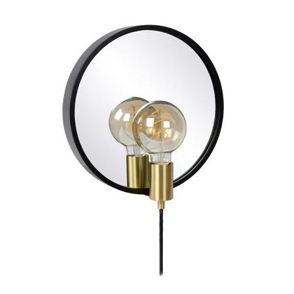 Lucide wandlamp Reflex zwart en goud E27 2