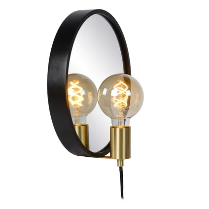Lucide wandlamp Reflex zwart en goud E27 4