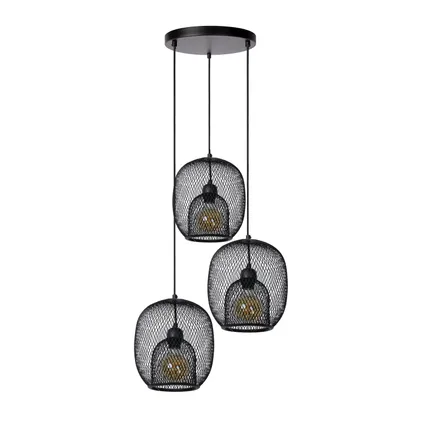 Lucide hanglamp Jerrel zwart Ø51cm 3xE27 2