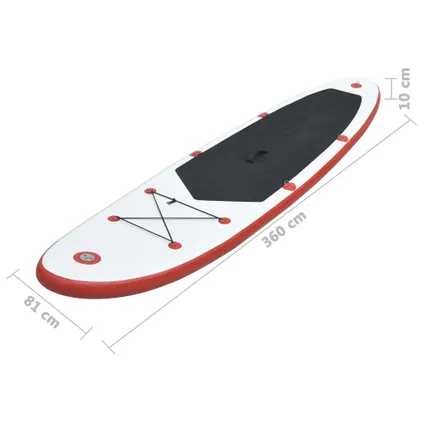 VidaXL paddleboard set opblaasbaar rood-wit 360cm 8