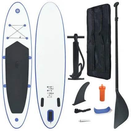 VidaXL paddleboard set opblaasbaar blauw-wit 360cm