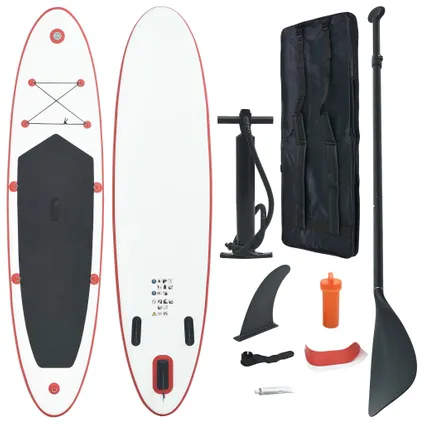 VidaXL paddleboard set opblaasbaar rood-wit 390cm