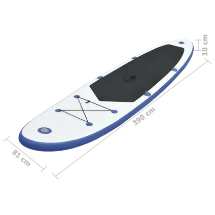 VidaXL paddleboard set opblaasbaar blauw-wit 390cm 8