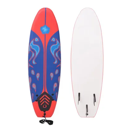 VidaXL surfplank schuim/kunststof blauw-rood 170cm