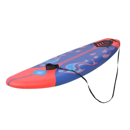 VidaXL surfplank schuim/kunststof blauw-rood 170cm  2