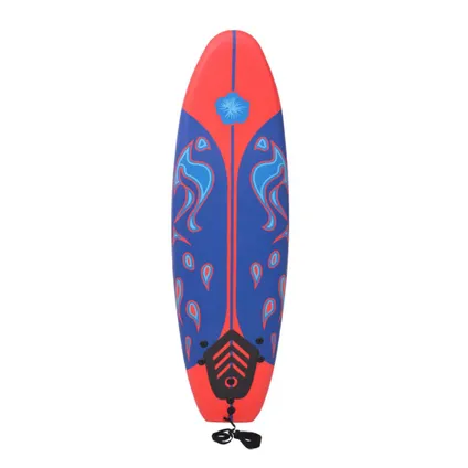 VidaXL surfplank schuim/kunststof blauw-rood 170cm  3