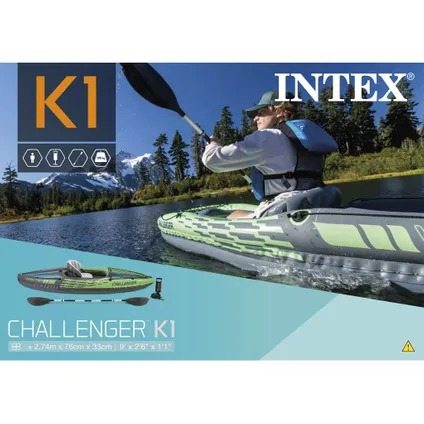 Intex kajak Challenger K1 opblaasbaar vinyl groen 3