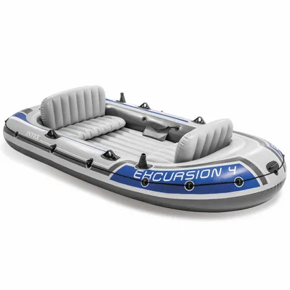 Intex opblaasboot set Excursion 4 vierpersoons grijs-blauw 351cm 2