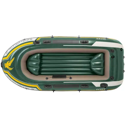 Intex opblaasboot set Seahawk 3 driepersoons groen-geel 295cm 5