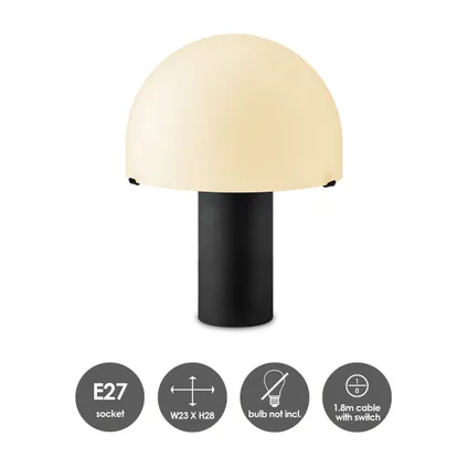 Home Sweet Home tafellamp Mushroom metaal opaalglas E27 6