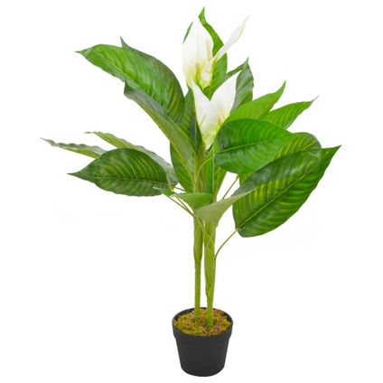 VidaXL kunstplant anthurium + pot groen-wit 90cm