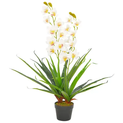 VidaXL kunstplant orchidee + pot wit 90cm