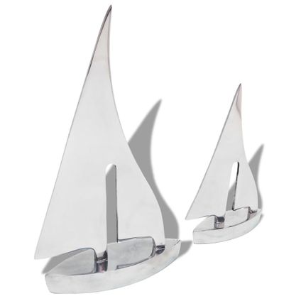 VidaXL zeilboot decoratie 2 stuks zilver aluminium