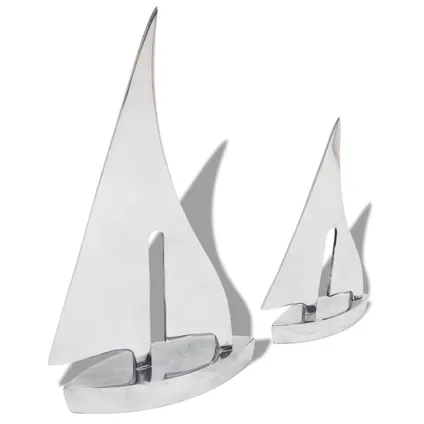 VidaXL zeilboot decoratie 2 stuks zilver aluminium 2