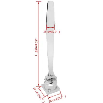 VidaXL propellerblad-standaard aluminium zilver 150cm 10