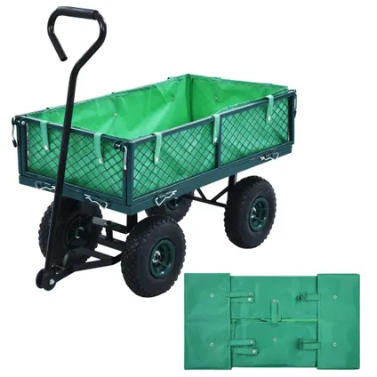 VidaXL tuinwagenvoering stof groen 2