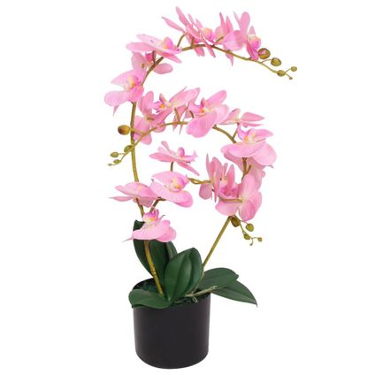 VidaXL kunstplant orchidee + pot roze 65cm