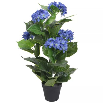 VidaXL kunstplant hortensia + pot blauw 60cm